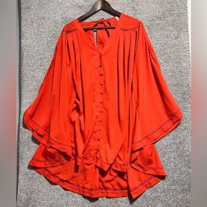 asos Woman’s Orange Dolan High Low Tunic Top Size 8 *flaw